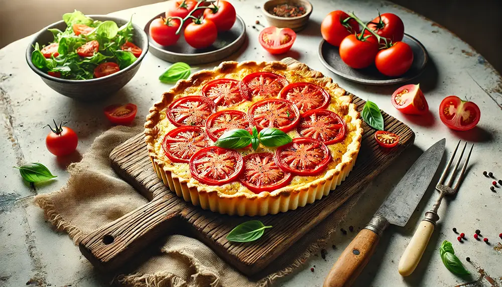 Tarte fine aux tomates et au fromage