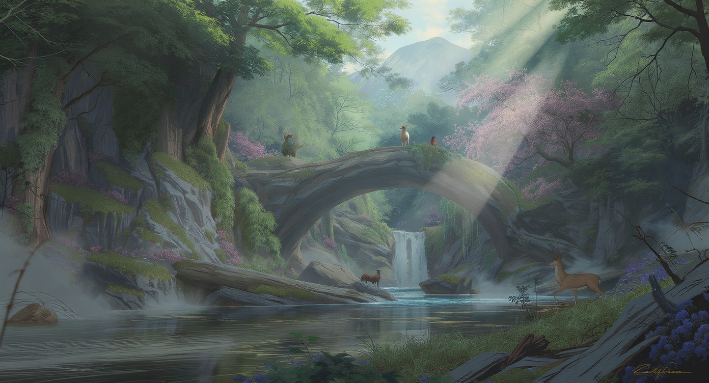 Écosystème naturel illustrant la biodiversité et l'équilibre environnemental