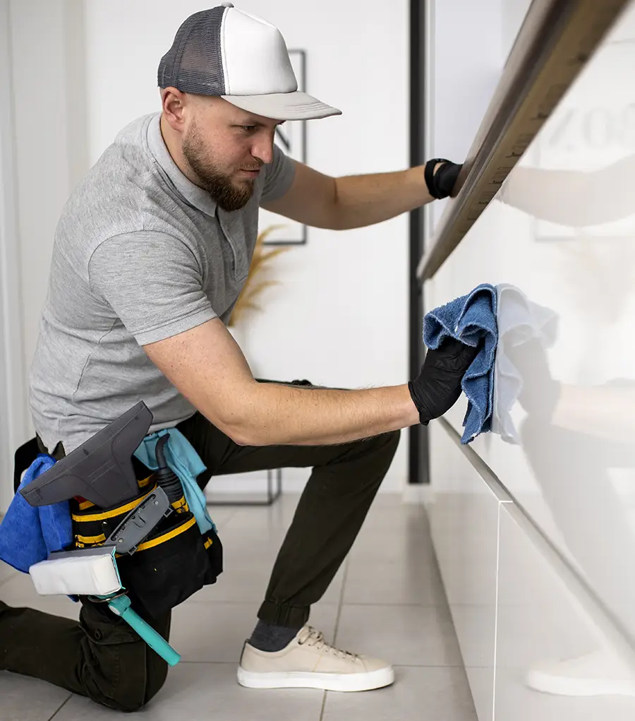 travailleur réno salle de bain