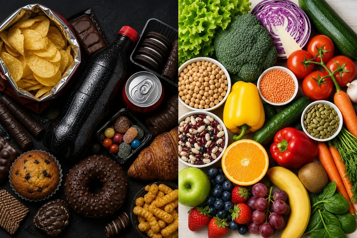 Comparaison entre aliments ultra-transformés appauvrissant le microbiote et aliments naturels protecteurs